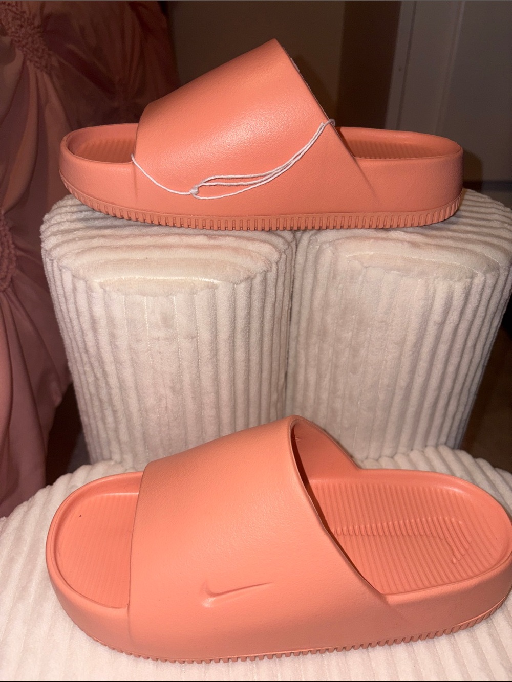 Nike Apricot /Coral Slide Sandals